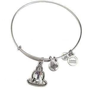 Alex and Ani Namaste Buddha Charm Expandable Bangle Bracelet 2018 Silver Tone